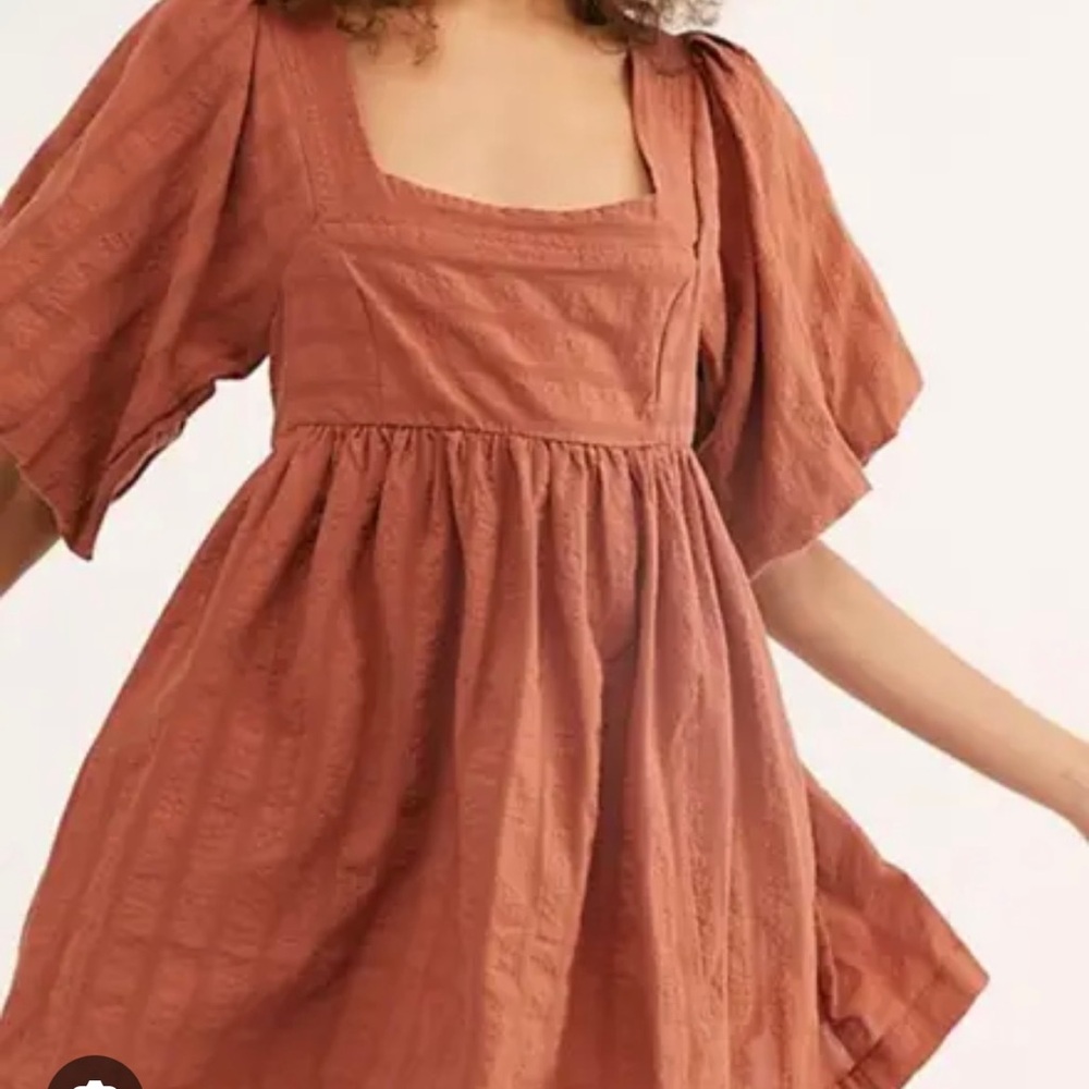 Free People GiGi Puff Sleeve Tunic/Dress (orange)